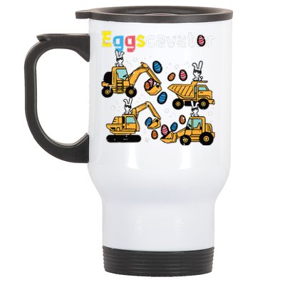 Eggscavator Easter Egg Hunt Construction Trucks Stainless Steel Travel Mug