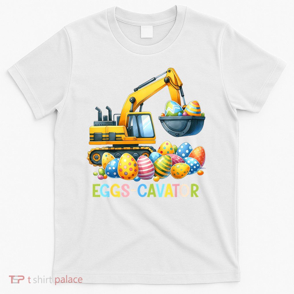 Eggscavator Easter Egg Hunt Construction Trucks  T-Shirt