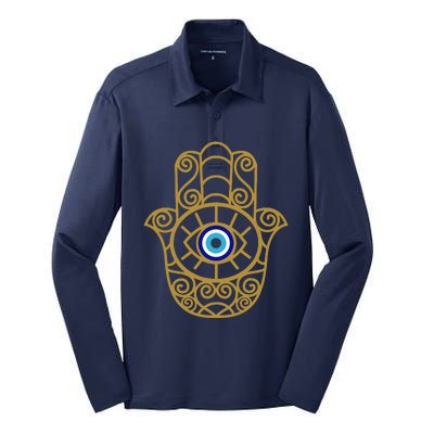 Evil Eye Silk Touch Performance Long Sleeve Polo