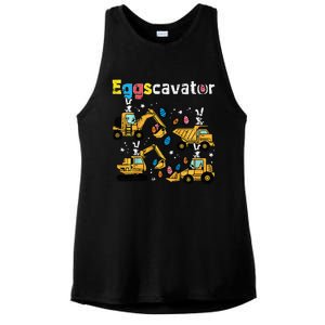 Eggscavator Easter Egg Hunt Construction Trucks Ladies PosiCharge Tri-Blend Wicking Tank