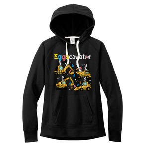 Eggscavator Easter Egg Hunt Construction Trucks Women's Fleece Hoodie