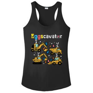 Eggscavator Easter Egg Hunt Construction Trucks Ladies PosiCharge Competitor Racerback Tank