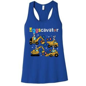 Eggscavator Easter Egg Hunt Construction Trucks Women's Racerback Tank