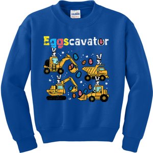 Eggscavator Easter Egg Hunt Construction Trucks Kids Sweatshirt