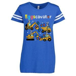 Eggscavator Easter Egg Hunt Construction Trucks Enza Ladies Jersey Football T-Shirt