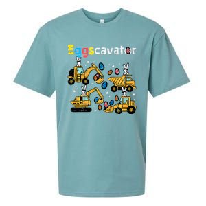 Eggscavator Easter Egg Hunt Construction Trucks Sueded Cloud Jersey T-Shirt