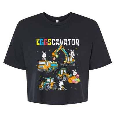 Eggscavator Easter Bella+Canvas Jersey Crop Tee