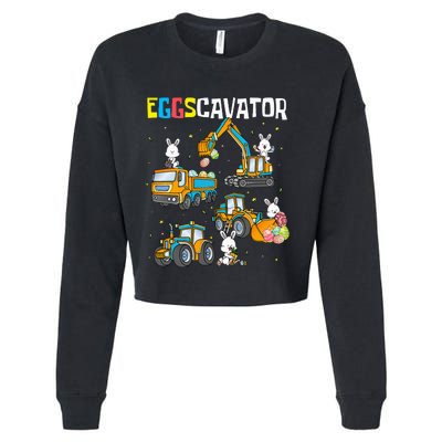 Eggscavator Easter Cropped Pullover Crew