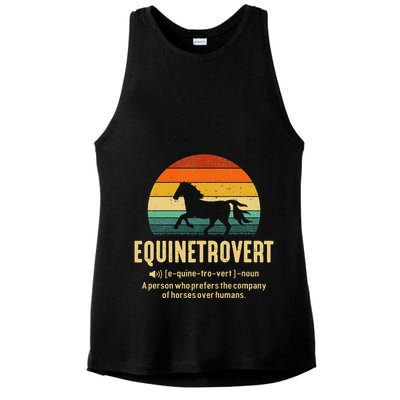 Equinetrovert Equestrian Equine Introvert Ladies PosiCharge Tri-Blend Wicking Tank