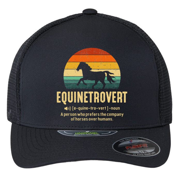 Equinetrovert Equestrian Equine Introvert Flexfit Unipanel Trucker Cap