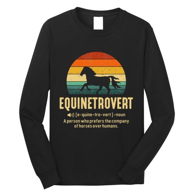 Equinetrovert Equestrian Equine Introvert Long Sleeve Shirt