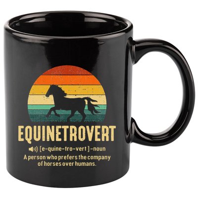 Equinetrovert Equestrian Equine Introvert 11oz C Handle Ceramic Mug