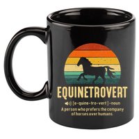 Equinetrovert Equestrian Equine Introvert 11oz C Handle Ceramic Mug
