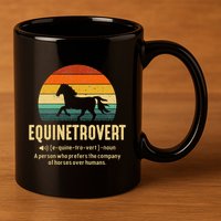 Equinetrovert Equestrian Equine Introvert 11oz C Handle Ceramic Mug