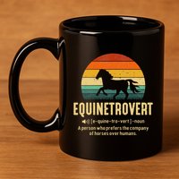 Equinetrovert Equestrian Equine Introvert 11oz C Handle Ceramic Mug