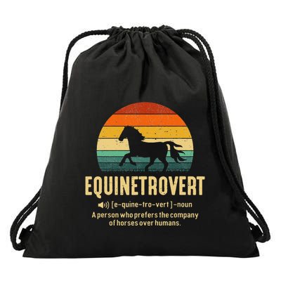 Equinetrovert Equestrian Equine Introvert Drawstring Bag