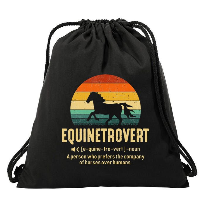 Equinetrovert Equestrian Equine Introvert Drawstring Bag