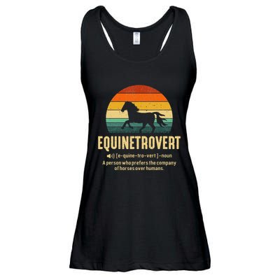 Equinetrovert Equestrian Equine Introvert Ladies Essential Flowy Tank