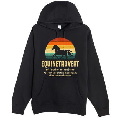 Equinetrovert Equestrian Equine Introvert Premium Pullover Hoodie