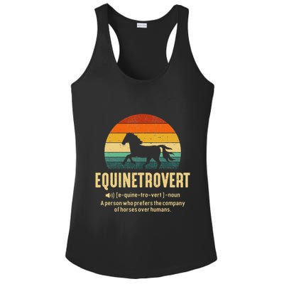 Equinetrovert Equestrian Equine Introvert Ladies PosiCharge Competitor Racerback Tank