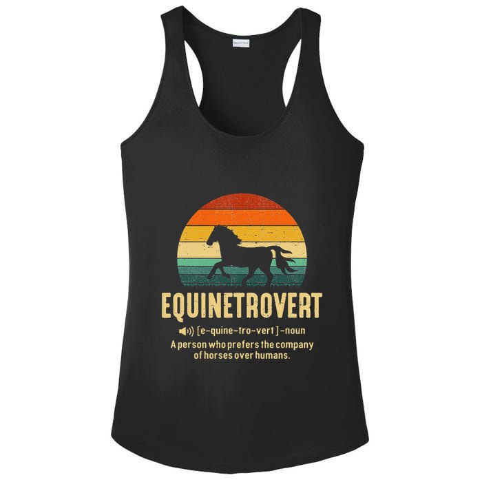 Equinetrovert Equestrian Equine Introvert Ladies PosiCharge Competitor Racerback Tank