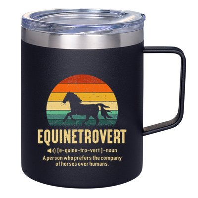 Equinetrovert Equestrian Equine Introvert 12oz Stainless Steel Coffee Mug