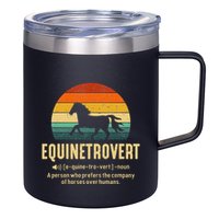 Equinetrovert Equestrian Equine Introvert 12oz Stainless Steel Coffee Mug