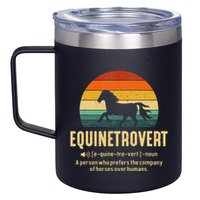 Equinetrovert Equestrian Equine Introvert 12oz Stainless Steel Coffee Mug