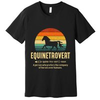 Equinetrovert Equestrian Equine Introvert Premium T-Shirt