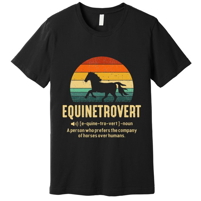 Equinetrovert Equestrian Equine Introvert Premium T-Shirt