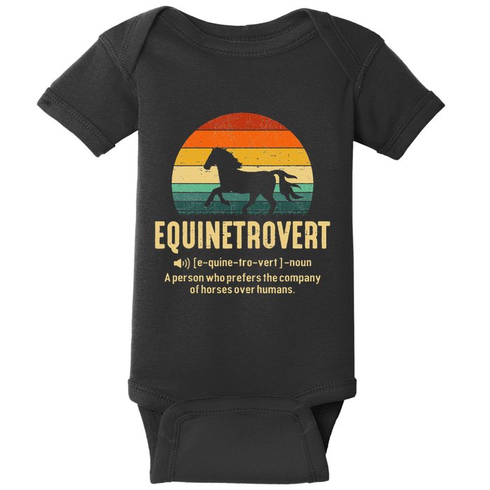 Equinetrovert Equestrian Equine Introvert Baby Bodysuit
