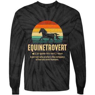Equinetrovert Equestrian Equine Introvert Tie-Dye Long Sleeve Shirt