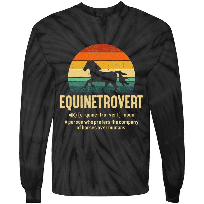 Equinetrovert Equestrian Equine Introvert Tie-Dye Long Sleeve Shirt