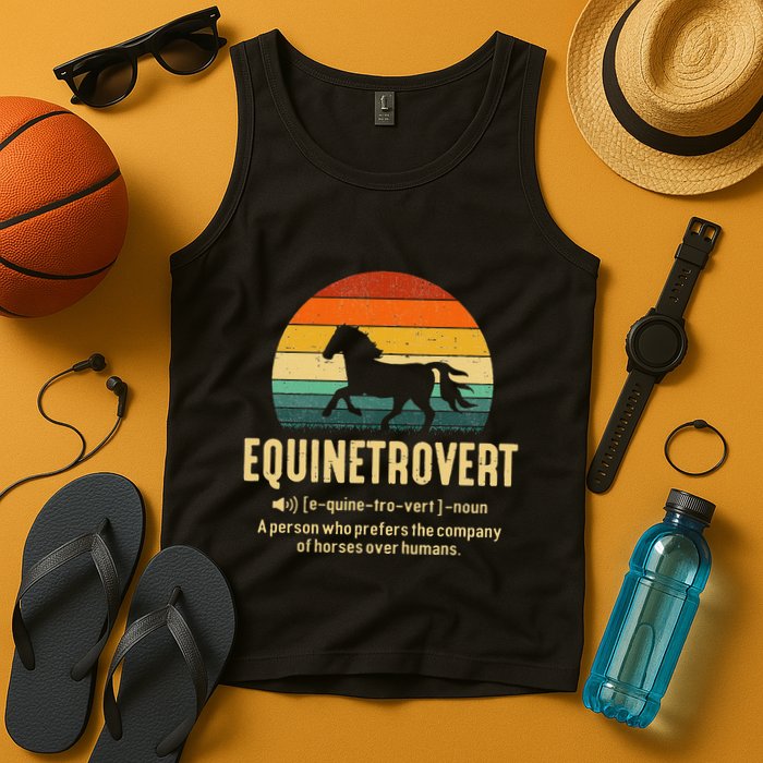 Equinetrovert Equestrian Equine Introvert Tank Top
