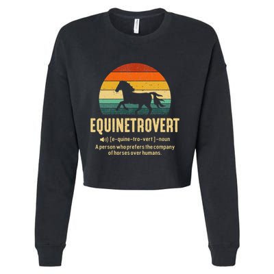 Equinetrovert Equestrian Equine Introvert Cropped Pullover Crew