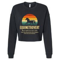 Equinetrovert Equestrian Equine Introvert Cropped Pullover Crew