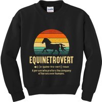 Equinetrovert Equestrian Equine Introvert Kids Sweatshirt