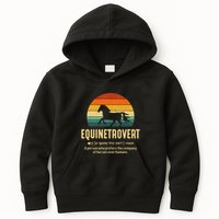 Equinetrovert Equestrian Equine Introvert Kids Hoodie