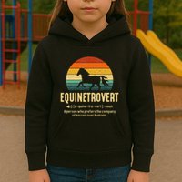 Equinetrovert Equestrian Equine Introvert Kids Hoodie