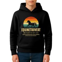 Equinetrovert Equestrian Equine Introvert Kids Hoodie