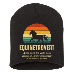 Equinetrovert Equestrian Equine Introvert Short Acrylic Beanie