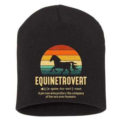 Equinetrovert Equestrian Equine Introvert Short Acrylic Beanie