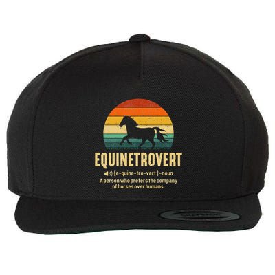 Equinetrovert Equestrian Equine Introvert Wool Snapback Cap