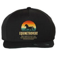 Equinetrovert Equestrian Equine Introvert Wool Snapback Cap