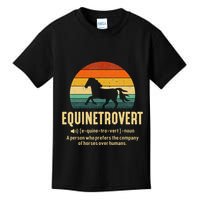 Equinetrovert Equestrian Equine Introvert Kids T-Shirt