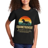 Equinetrovert Equestrian Equine Introvert Kids T-Shirt