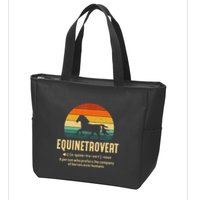 Equinetrovert Equestrian Equine Introvert Zip Tote Bag