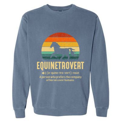 Equinetrovert Equestrian Equine Introvert Garment-Dyed Sweatshirt