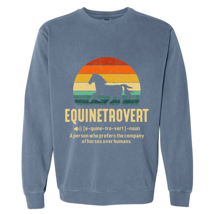 Equinetrovert Equestrian Equine Introvert Garment-Dyed Sweatshirt