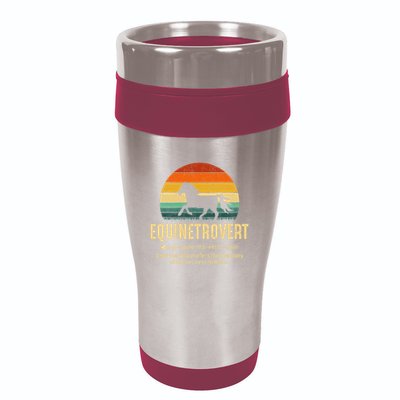 Equinetrovert Equestrian Equine Introvert 16oz Travel Tumbler